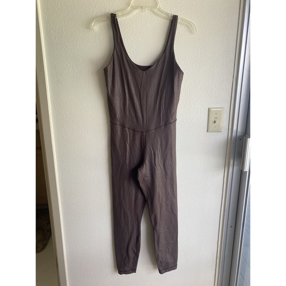 lululemon athletica Pants - Lululemon Align Ribbed Bodysuit 25" Shine Espresso Radiate Foil Size 8